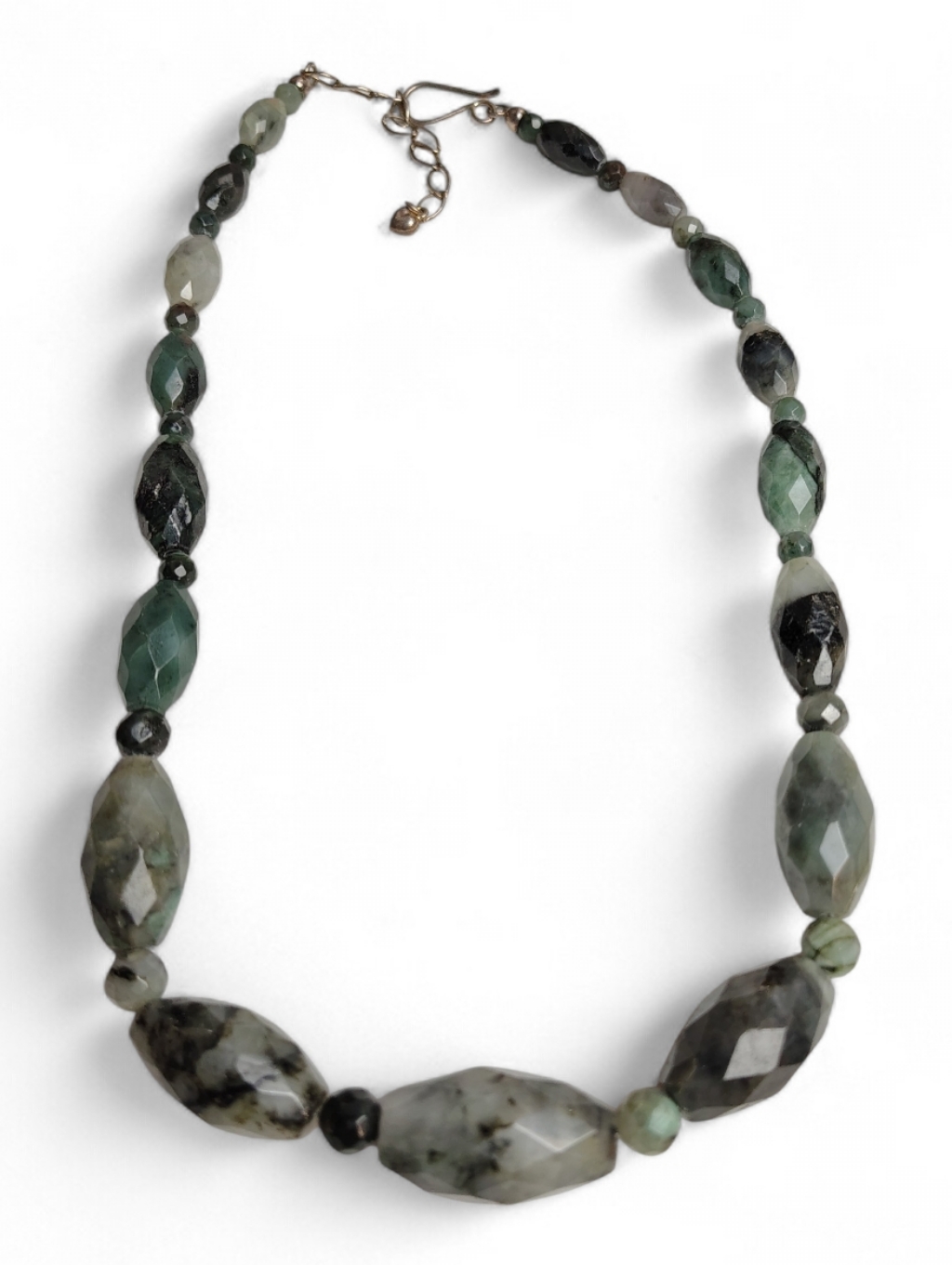 Mine Finds By Kay King Faceted Moss Agate Stone Bead Necklace - Nwot
